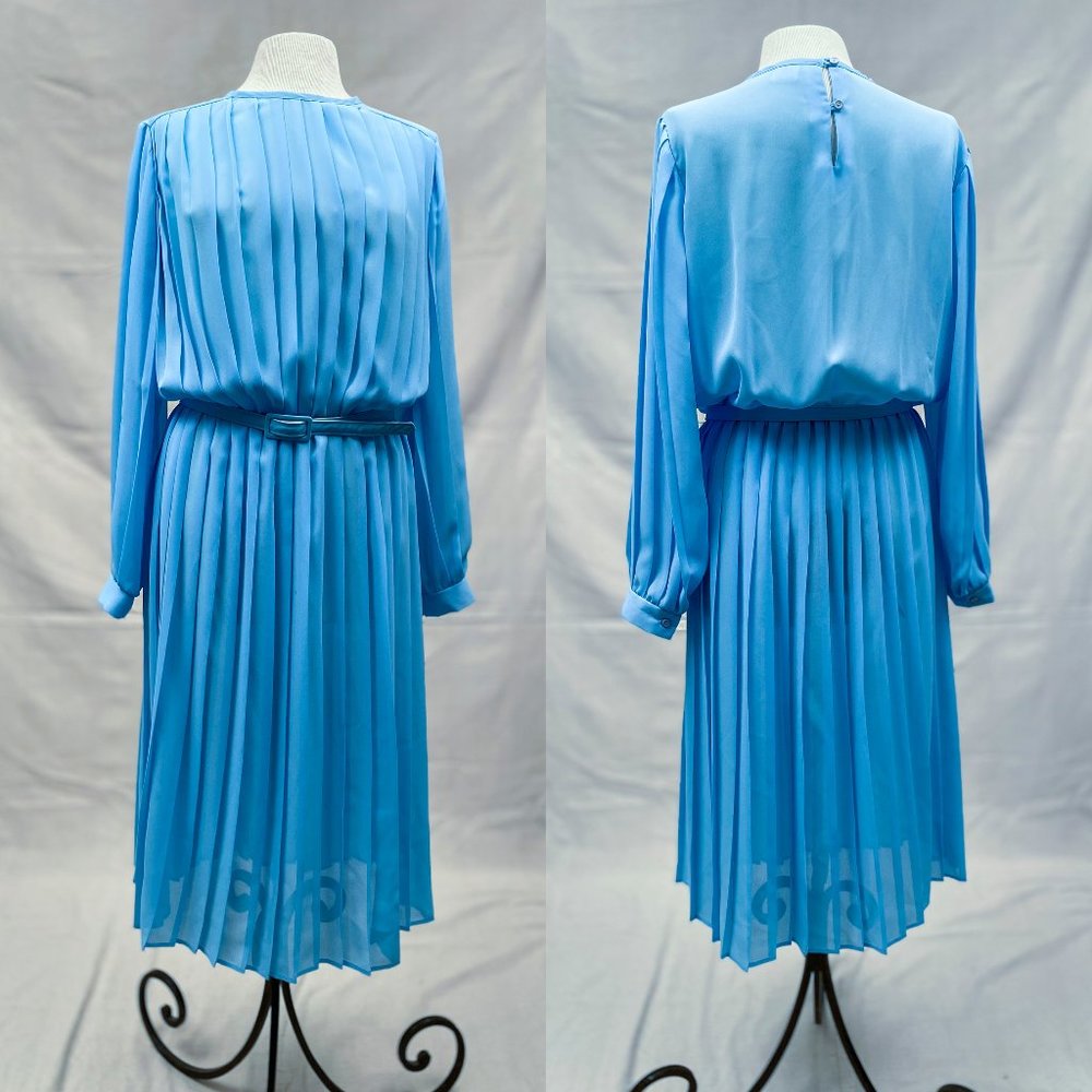 Vintage Semi Sheer Pleated Dress, Sz M/L